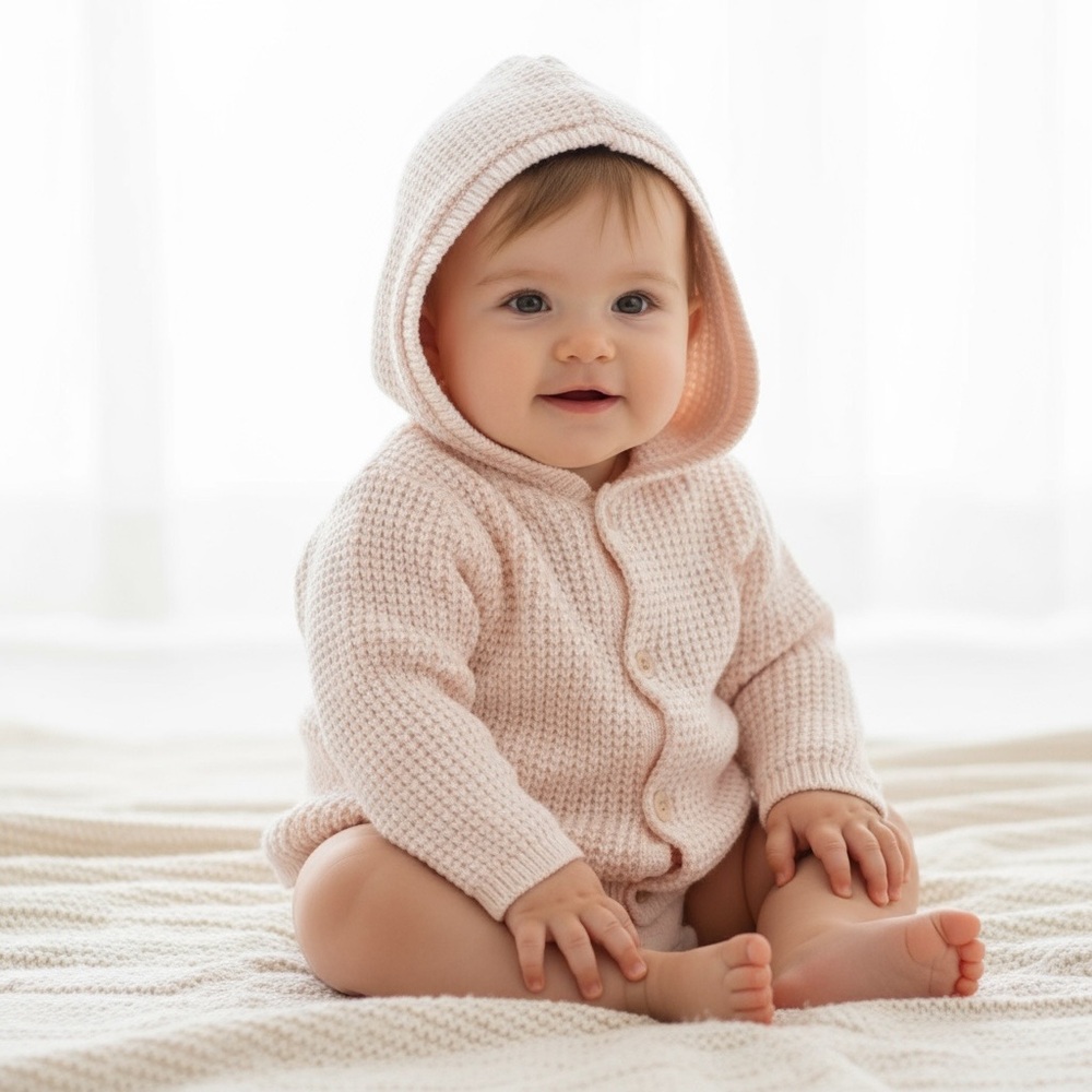 Carter’s Hooded Sweater Cardigan – Baby Size 6 Months - Picture 4 of 5